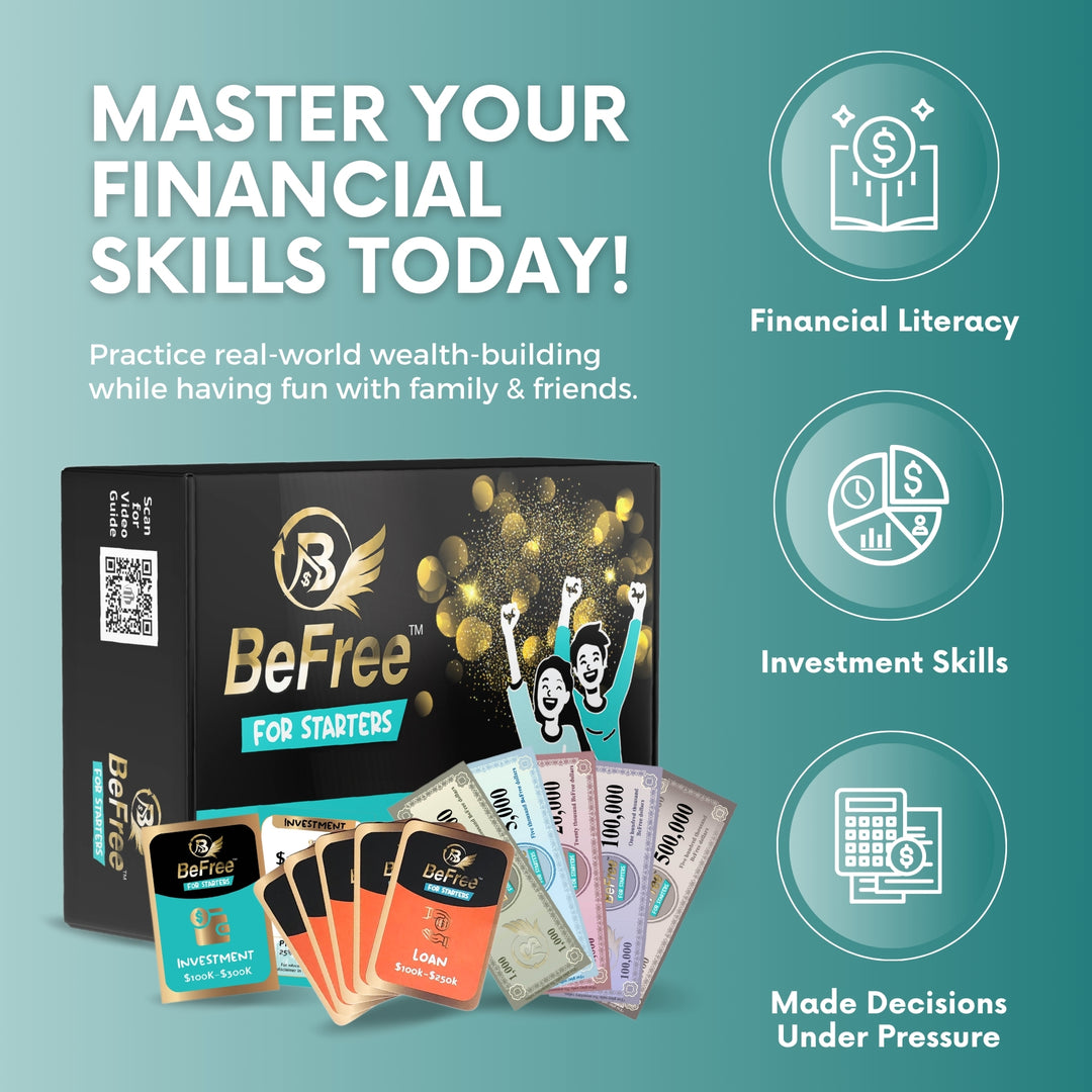 BeFree for Starters – Financial Literacy & Strategy Board Game for Family & Teens | Learn Money Management, Investing & Cash Flow