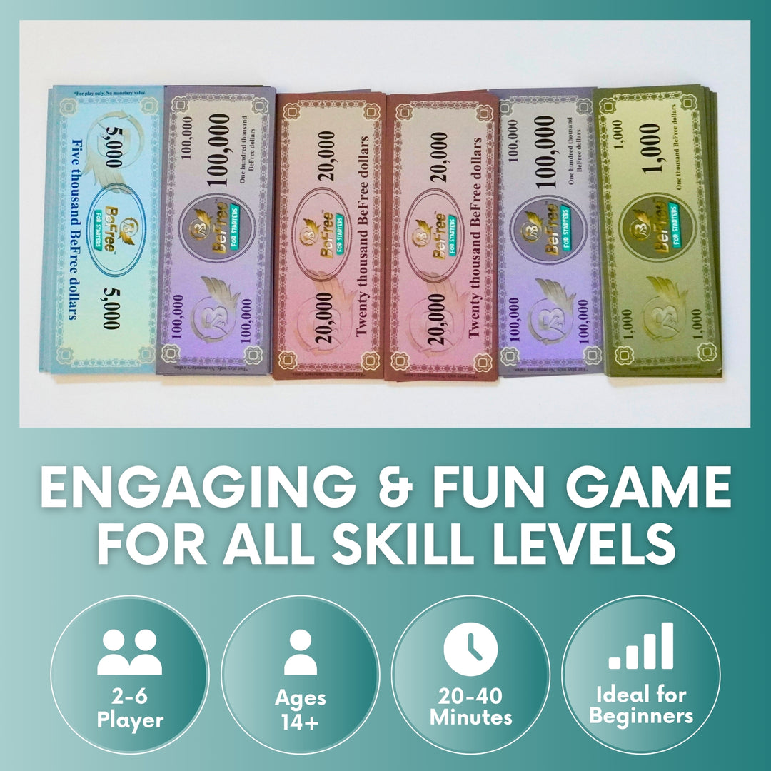 BeFree for Starters – Financial Literacy & Strategy Board Game for Family & Teens | Learn Money Management, Investing & Cash Flow