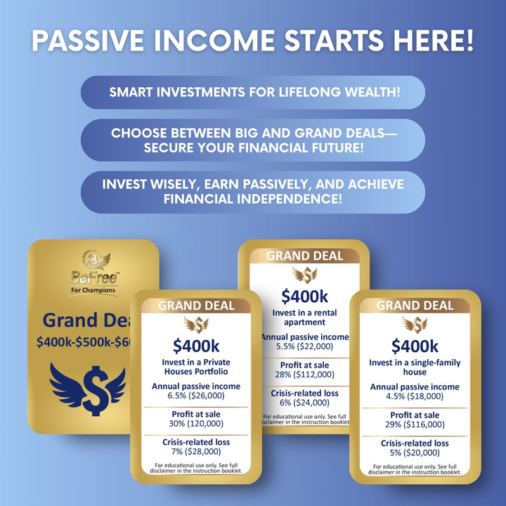 BeFree for Champions – Financial Strategy Board Game for Adults & Families | Cash Flow, Smart Investments & Wealth Building